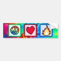Peace, Love, Fire Bumper Sticker