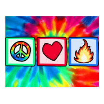 Peace, Love, Fire Postcards