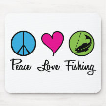 Peace Love Fish Mouse Mats