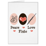Peace Love Flute Greeting Card