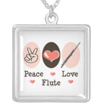 Peace Love Flute Necklace