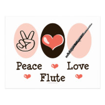 Peace Love Flute Postcard