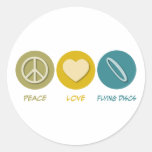 Peace Love Flying Discs Round Sticker