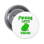 Peace Love Frogs Pinback Button