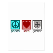 Peace Love Gamer Postcard