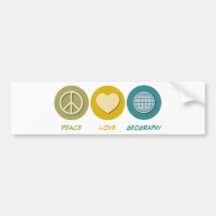 Peace Love Geography Bumper Stickers