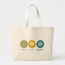 Peace Love Geography Tote Bag