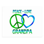Peace Love Grandpa Postcard