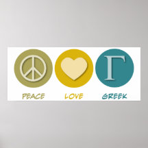 Peace Love Greek Print