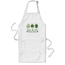Peace Love Green Beer Apron