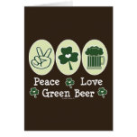 Peace Love Green Beer Greeting Card