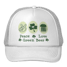 Peace Love Green Beer Hat