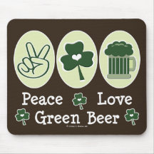 Peace Love Green Beer Mousepad