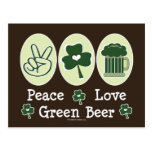 Peace Love Green Beer Postcard