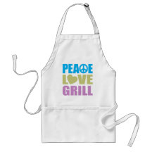 Peace Love Grill Aprons