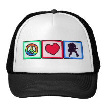 Peace, Love, Guitars Mesh Hat
