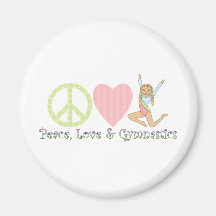 peace love gymnastics blonde magnet