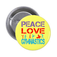 PEACE LOVE GYMNASTICS BUTTON