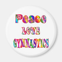 Peace Love Gymnastics Fridge Magnets