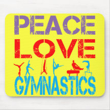 PEACE LOVE GYMNASTICS MOUSE PAD