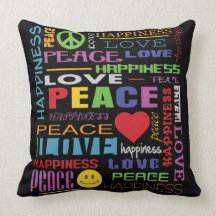 Peace Love Happiness Pillow
