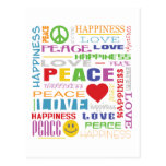 Peace Love Happiness Postcard