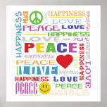 Peace Love Happiness Print