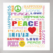 Peace Love Happiness Print