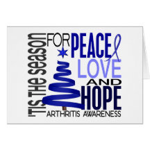 Peace Love Hope Christmas Holiday Arthritis Greeting Card