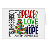 Peace Love Hope Christmas Holiday Autism Greeting Cards