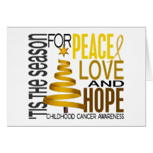 Peace Love Hope Christmas Holiday Childhood Cancer Cards