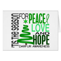 Peace Love Hope Christmas Holiday Darfur Greeting Card