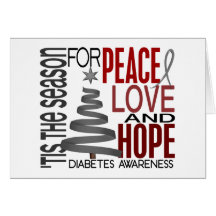 Peace Love Hope Christmas Holiday Diabetes Cards