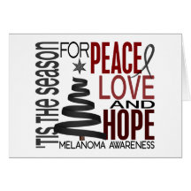 Peace Love Hope Christmas Holiday Melanoma Card
