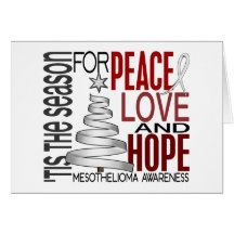 Peace Love Hope Christmas Holiday Mesothelioma Greeting Card