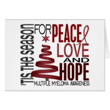 Peace Love Hope Christmas Holiday Multiple Myeloma Card