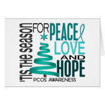 Peace Love Hope Christmas Holiday PCOS Cards