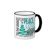 Peace Love Hope Christmas Holiday PKD Coffee Mugs