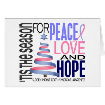 Peace Love Hope Christmas Holiday SIDS Greeting Cards