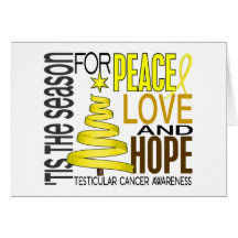 Peace Love Hope Christmas Testicular Cancer Card
