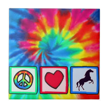 Peace, Love, Horses Ceramic Tile