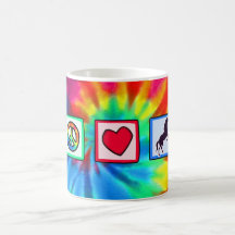 Peace, Love, Horses Coffee Mugs