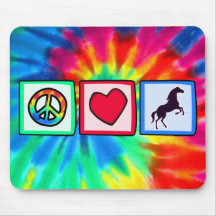 Peace, Love, Horses Mouse Mats