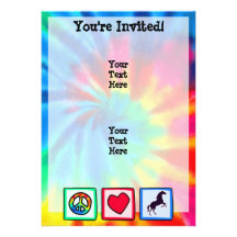 Peace, Love, Horses Personalised Invite