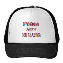 Peace Love Ice Skating Mesh Hat