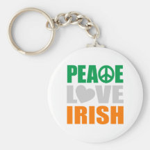 Peace Love Irish Keychain