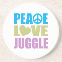 Peace Love Juggle Coasters