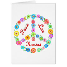 Peace Love Kansas Greeting Card