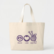 Peace Love Knitting Bag