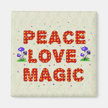 Peace Love Magic Magnets